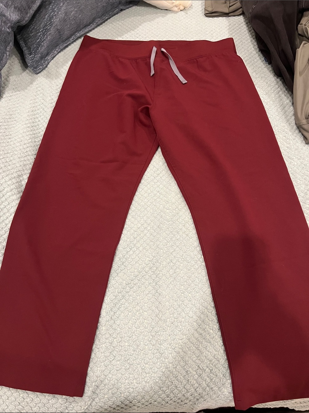 Figs Women's Maroon Boot Cut Scrub Pants